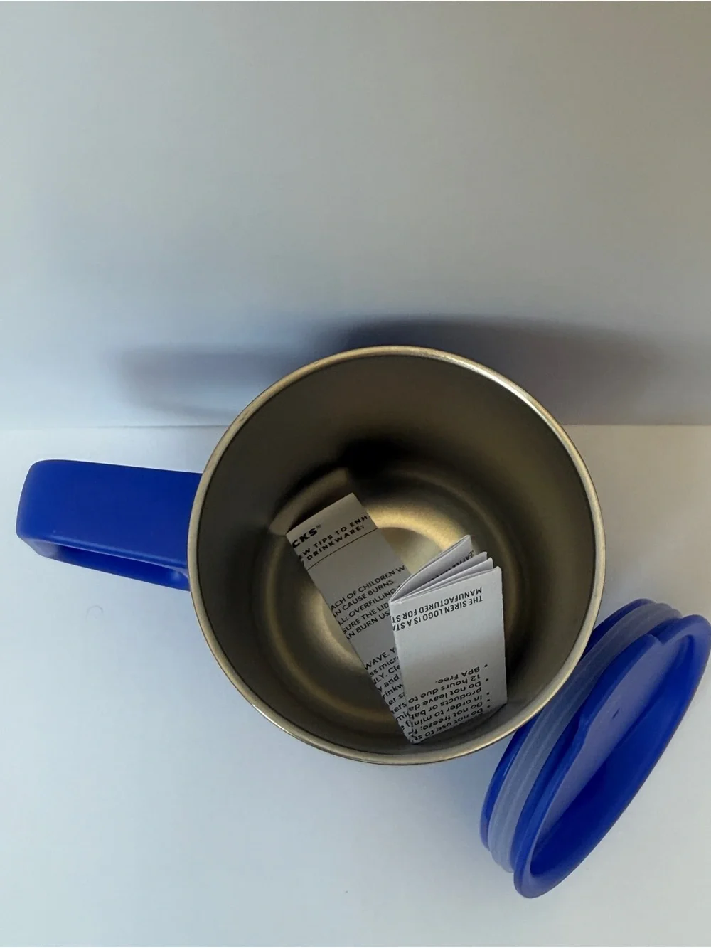 Starbucks Metallic Royal Blue Travel Mug with Matching Blue Lid